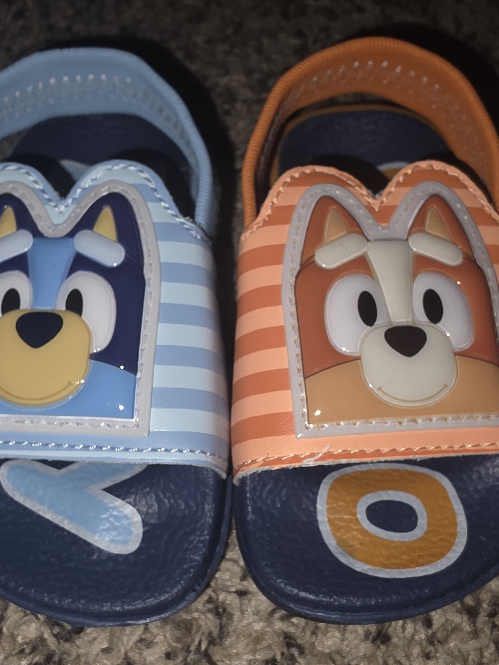Kids Blue & Orange Character Slide Sandals